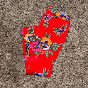 Women’s floral Old Navy pencil pants, mid rise, size 2